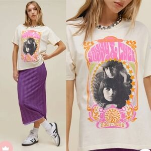 Daydreamer Sonny and Cher Shirt Womens Small Vintage White